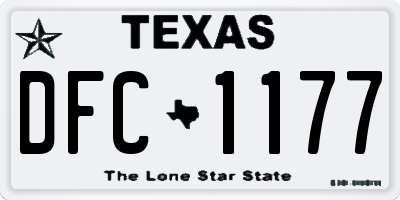 TX license plate DFC1177