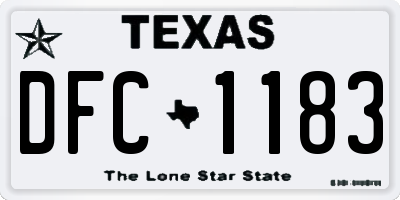 TX license plate DFC1183