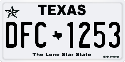 TX license plate DFC1253