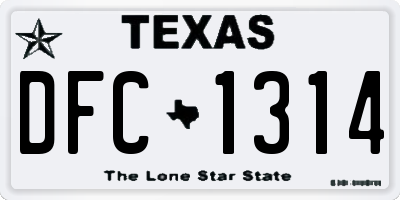 TX license plate DFC1314