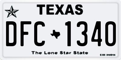 TX license plate DFC1340