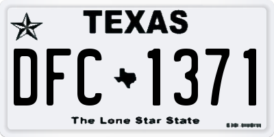 TX license plate DFC1371