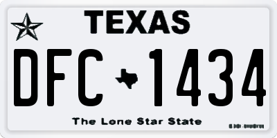 TX license plate DFC1434