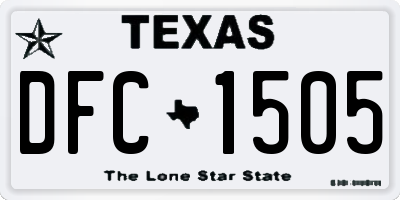 TX license plate DFC1505