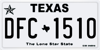 TX license plate DFC1510