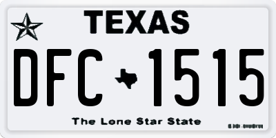 TX license plate DFC1515