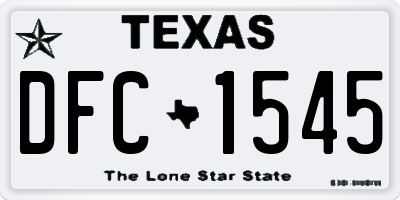 TX license plate DFC1545