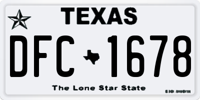 TX license plate DFC1678