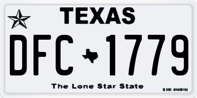 TX license plate DFC1779