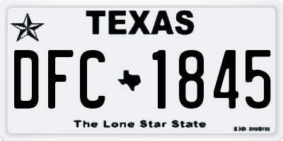 TX license plate DFC1845