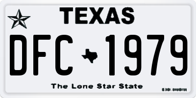 TX license plate DFC1979