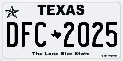TX license plate DFC2025