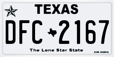 TX license plate DFC2167