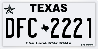 TX license plate DFC2221