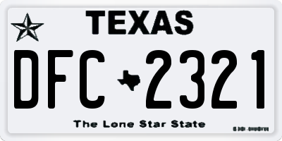 TX license plate DFC2321