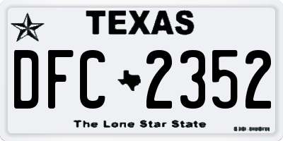 TX license plate DFC2352