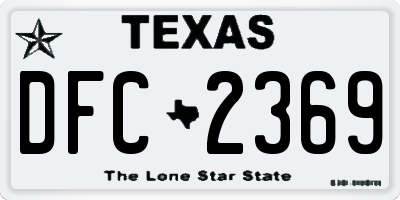 TX license plate DFC2369