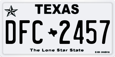 TX license plate DFC2457