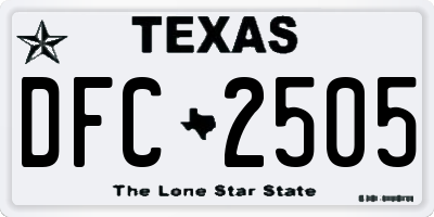 TX license plate DFC2505
