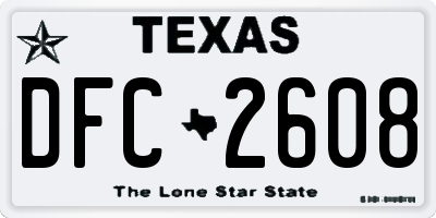 TX license plate DFC2608