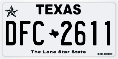 TX license plate DFC2611