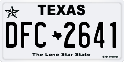 TX license plate DFC2641
