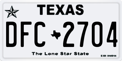 TX license plate DFC2704