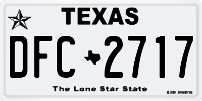 TX license plate DFC2717