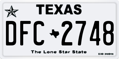 TX license plate DFC2748