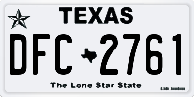 TX license plate DFC2761