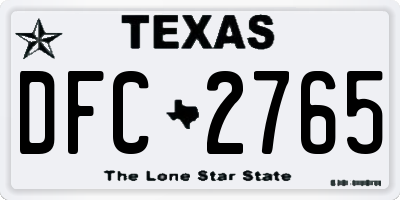 TX license plate DFC2765