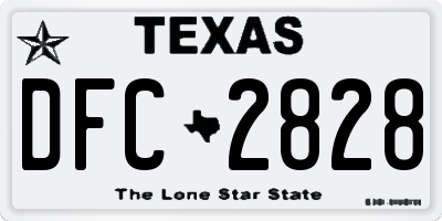 TX license plate DFC2828