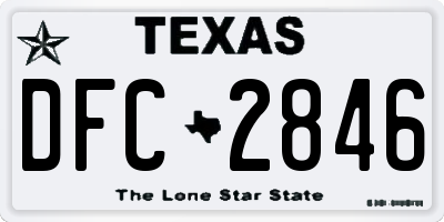TX license plate DFC2846
