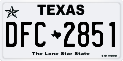 TX license plate DFC2851