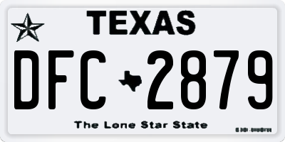 TX license plate DFC2879