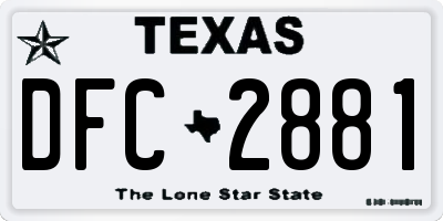 TX license plate DFC2881