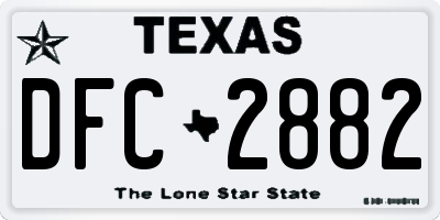 TX license plate DFC2882