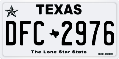TX license plate DFC2976