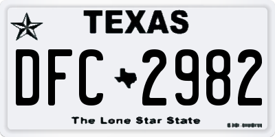 TX license plate DFC2982
