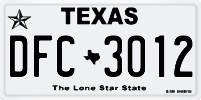 TX license plate DFC3012