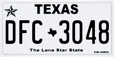 TX license plate DFC3048