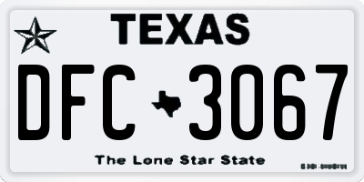 TX license plate DFC3067