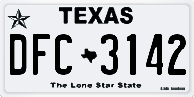 TX license plate DFC3142