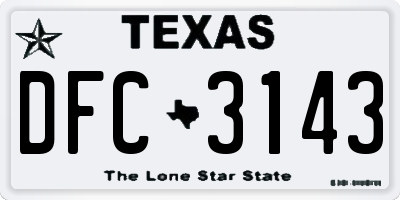 TX license plate DFC3143