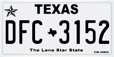 TX license plate DFC3152