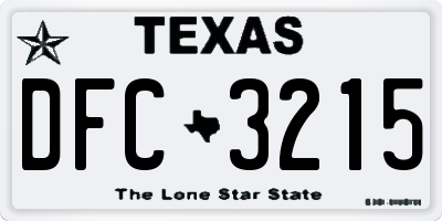 TX license plate DFC3215