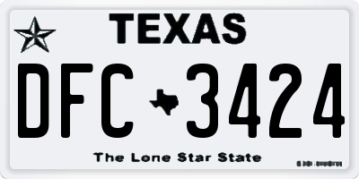 TX license plate DFC3424