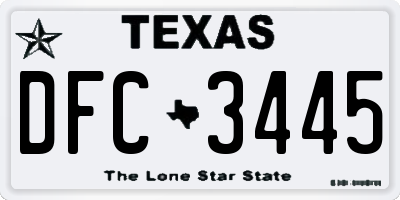TX license plate DFC3445