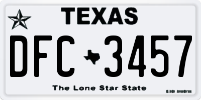 TX license plate DFC3457