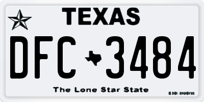 TX license plate DFC3484
